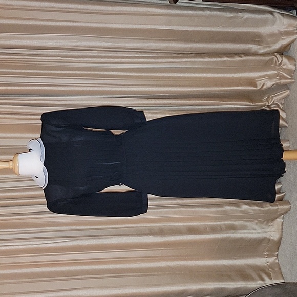 NEXT made in Great Britain Vintage  Black Chiffon Dress Size 10 - Picture 1 of 10